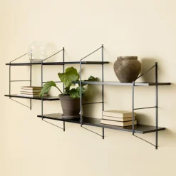 Wandrek Mie metaal / hout 191 x 79cm, kleur zwart