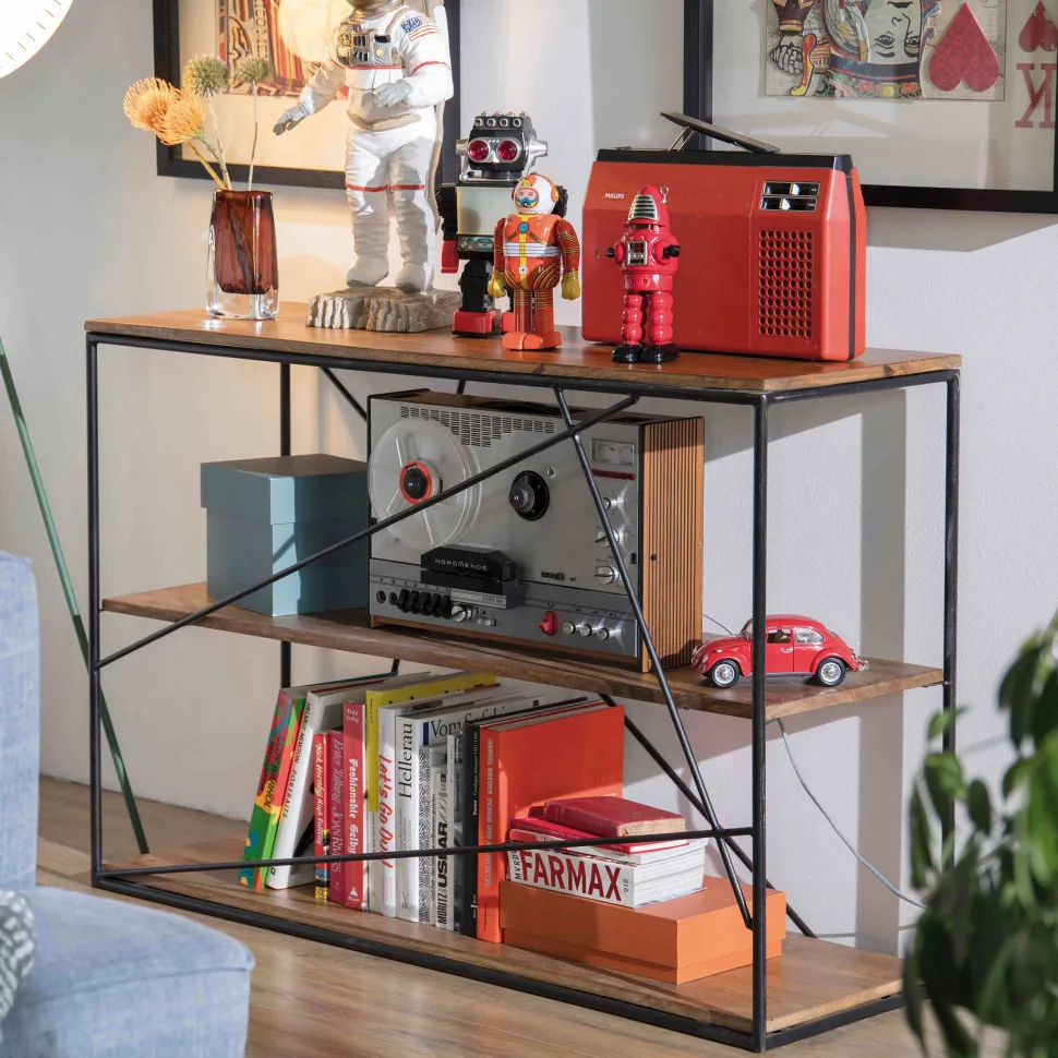 Wandrek Nikcole Mangohout en metaal, 82 x 120cm