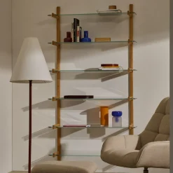 Wandrek Sitra Eikenhout en glas, 202 x 90cm