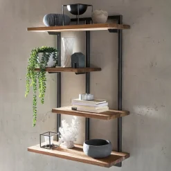 Wandrek Terrence Teakhout en metaal, 97 x 70cm