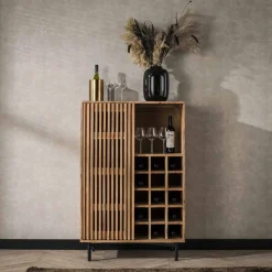 Wijnkast Sharolyn Massief Acaciahout, voor 15 flessen