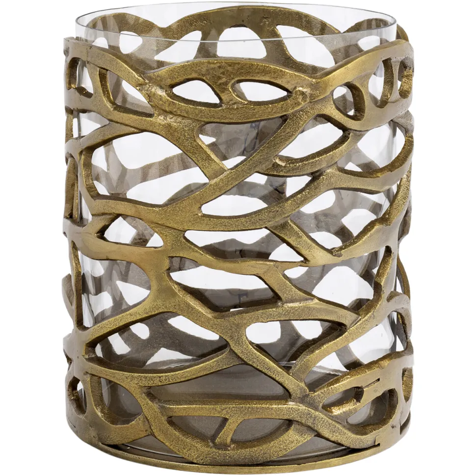 Windlicht Mase 27cm, kleur Brass antique