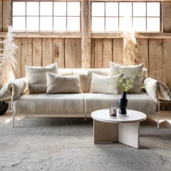 3-zits Bank Abiel Linnen, kleur Beige