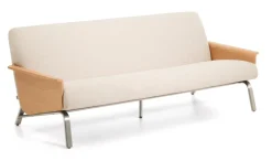 3-zits Bank Amsen Stof en eiken