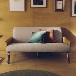 2-zits Bank Amsen Stof en eiken