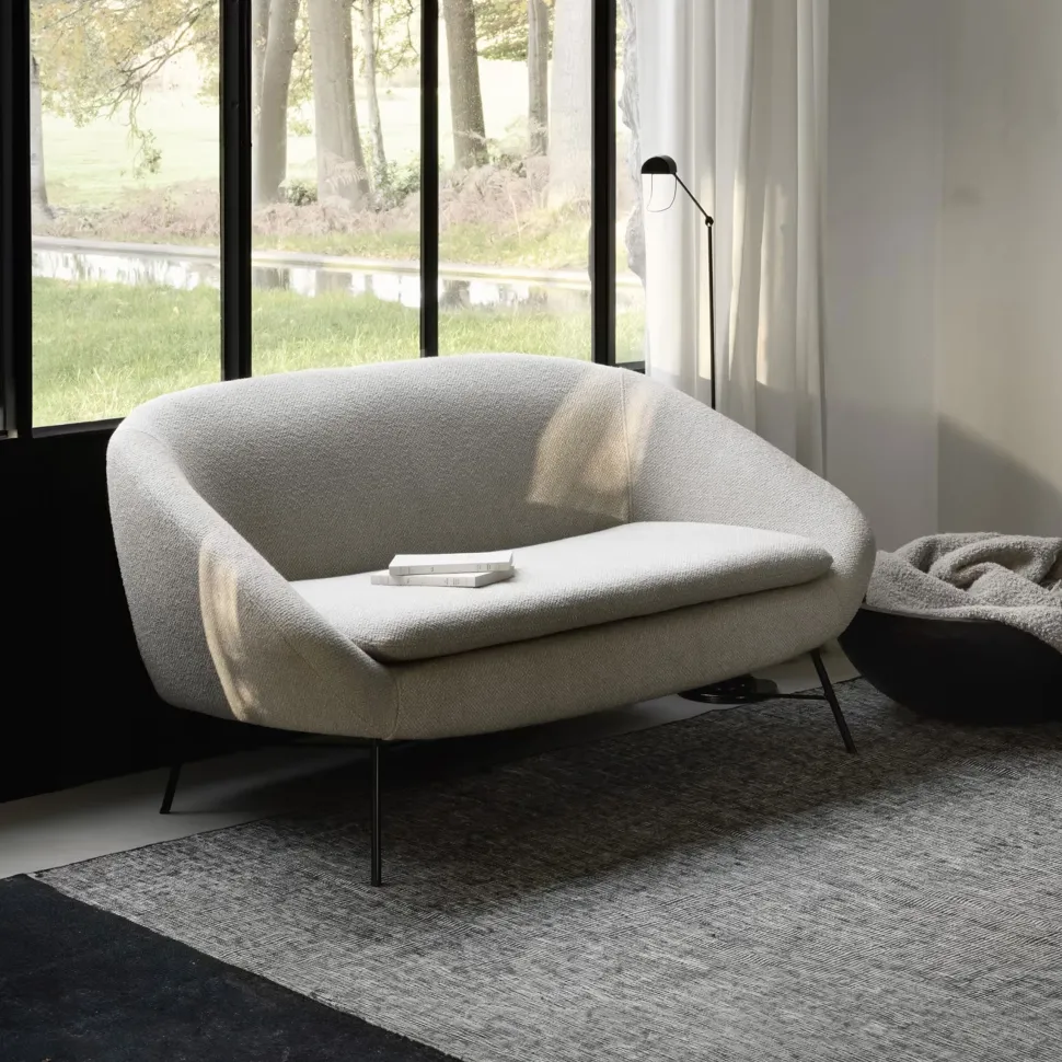 2-zits Bank Barrow Bouclé, kleur Off White