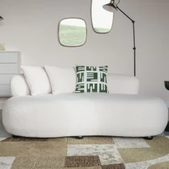 2-zits Bank Cheron Teddy, 185cm, kleur Wit