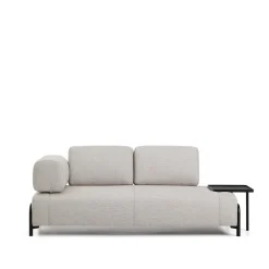 2-zits Bank Compo Met bijzettafel, kleur Beige/Zwart