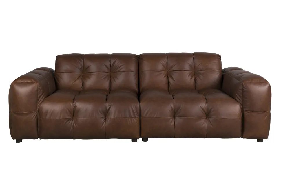 3-zits Bank Hackman Leder