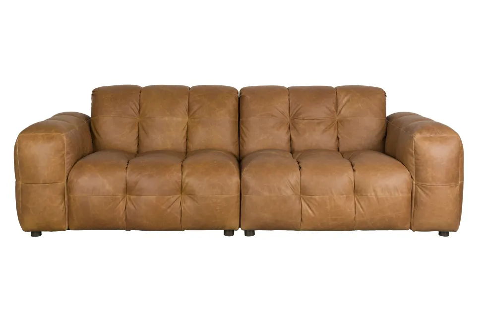 3-zits Bank Hackman Leder