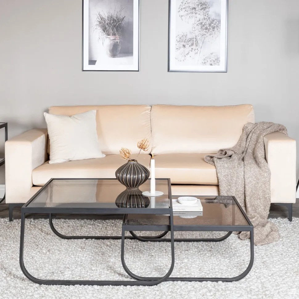 3-zits Bank Laqueta Velvet