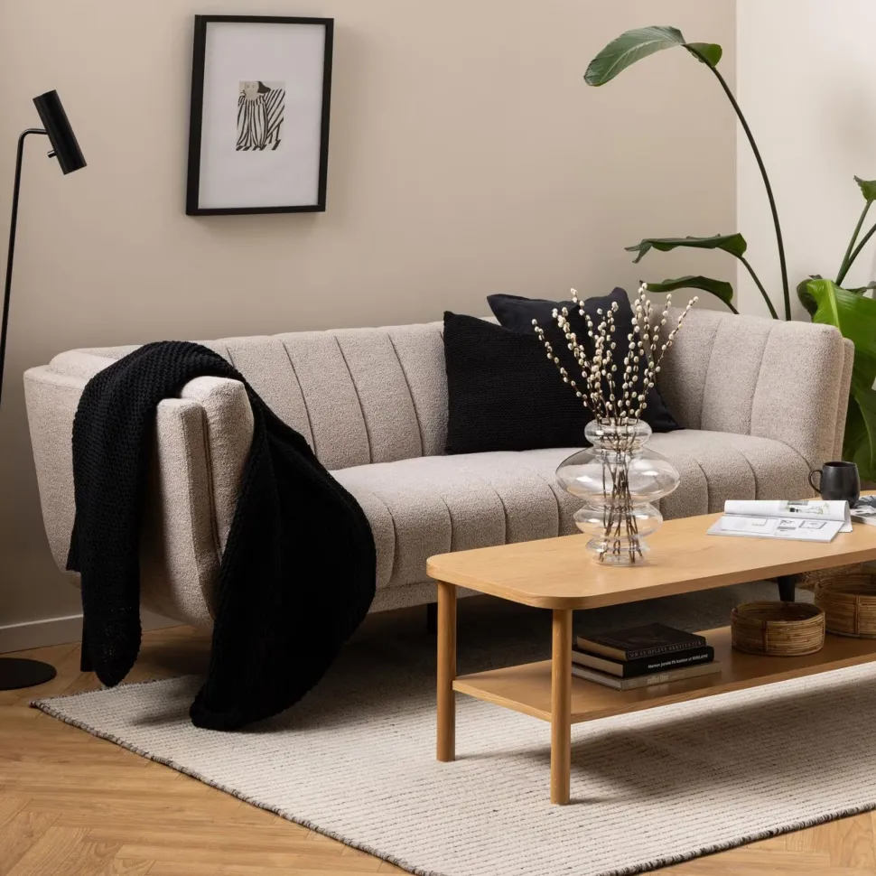 3-zits Bank Liselot Bouclé, kleur Beige