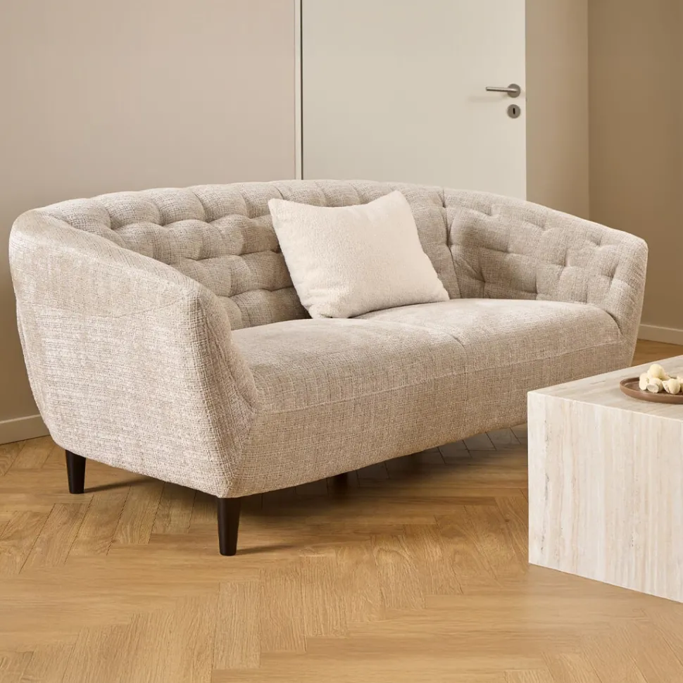 3-zits Bank Loes Chenille, kleur Beige