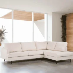 3-zits Hoekbank Aireal Rib, kleur Beige