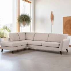 3-zits Hoekbank Gudren Geweven, kleur Beige