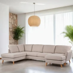 3-zits Hoekbank Mansi kleur Beige