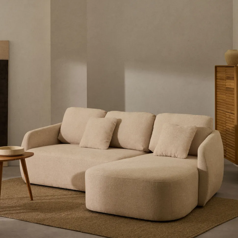 3-zits Lounge Slaapbank Laira Chenille, kleur Beige