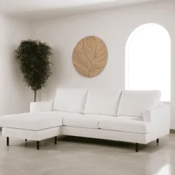 3-zits Loungebank Alaya Links/Rechts, Bouclé, kleur Naturel