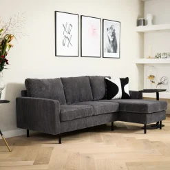 3-zits Loungebank Anne Links/Rechts, Rib