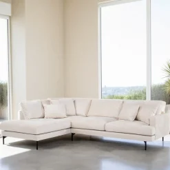 3-zits Loungebank Faithe Chenille, kleur Naturel