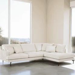 3-zits Loungebank Faithe Chenille, kleur Naturel