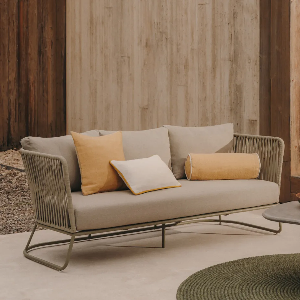 3-zits Loungebank Saconca Gevlochten touw