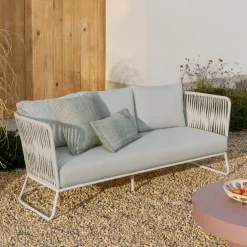 3-zits Loungebank Saconca Gevlochten touw