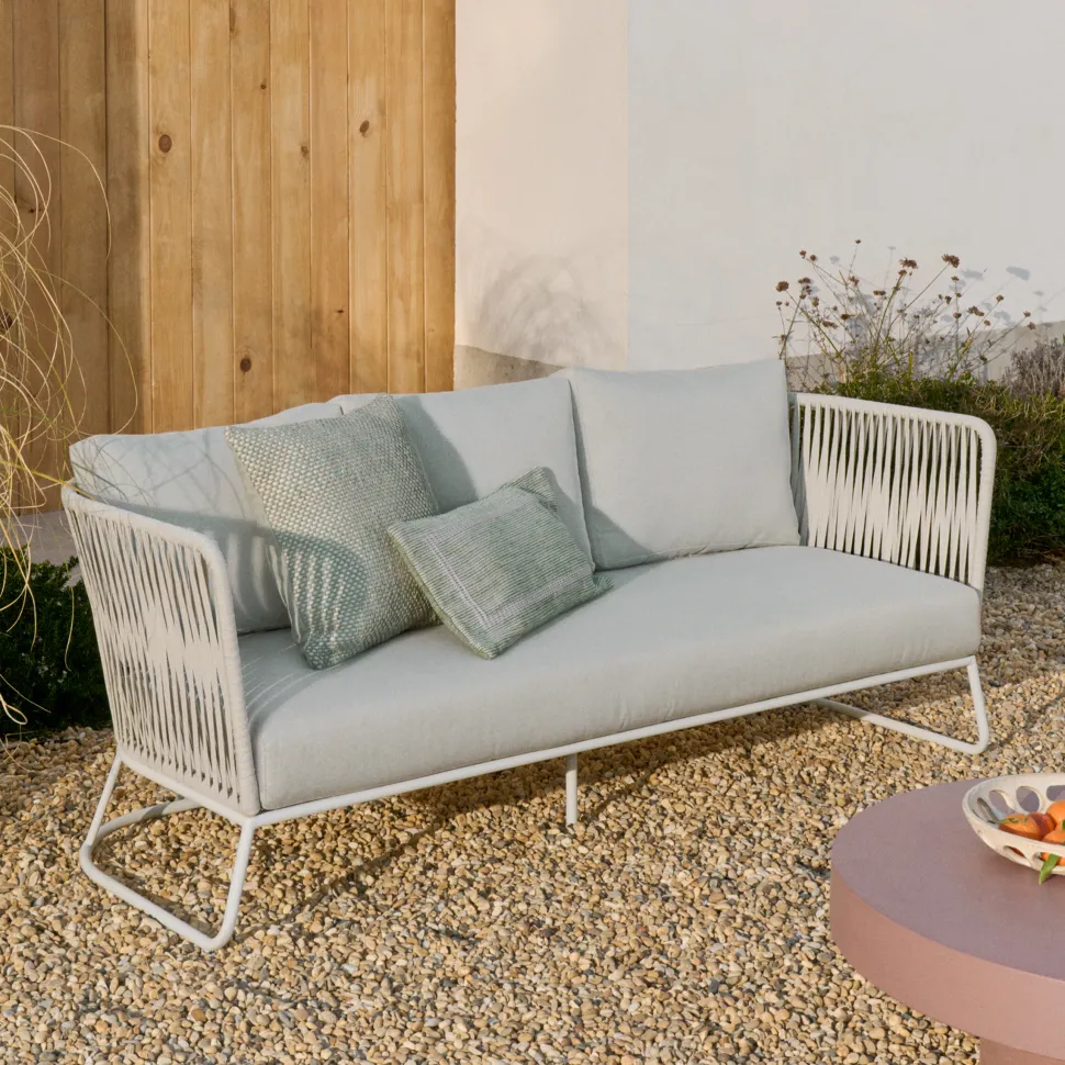 3-zits Loungebank Saconca Gevlochten touw