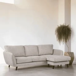 3-zits Loungebank Shafiq Rechts, kleur Beige