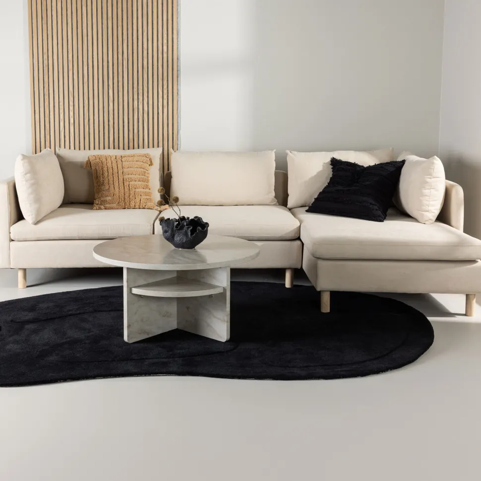 3-zits Loungebank Sharen Rechts, kleur Beige