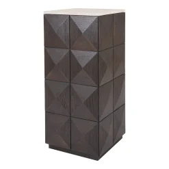 Zuil Claremont Eiken en travertin, 90cm hoog