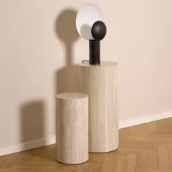 Zuil Flavian Travertinlook, Set van 2 stuks, kleur Beige