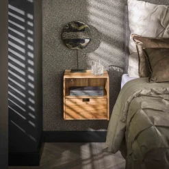 Zwevend Nachtkastje Calan Acaciahout, Set van 2 stuks