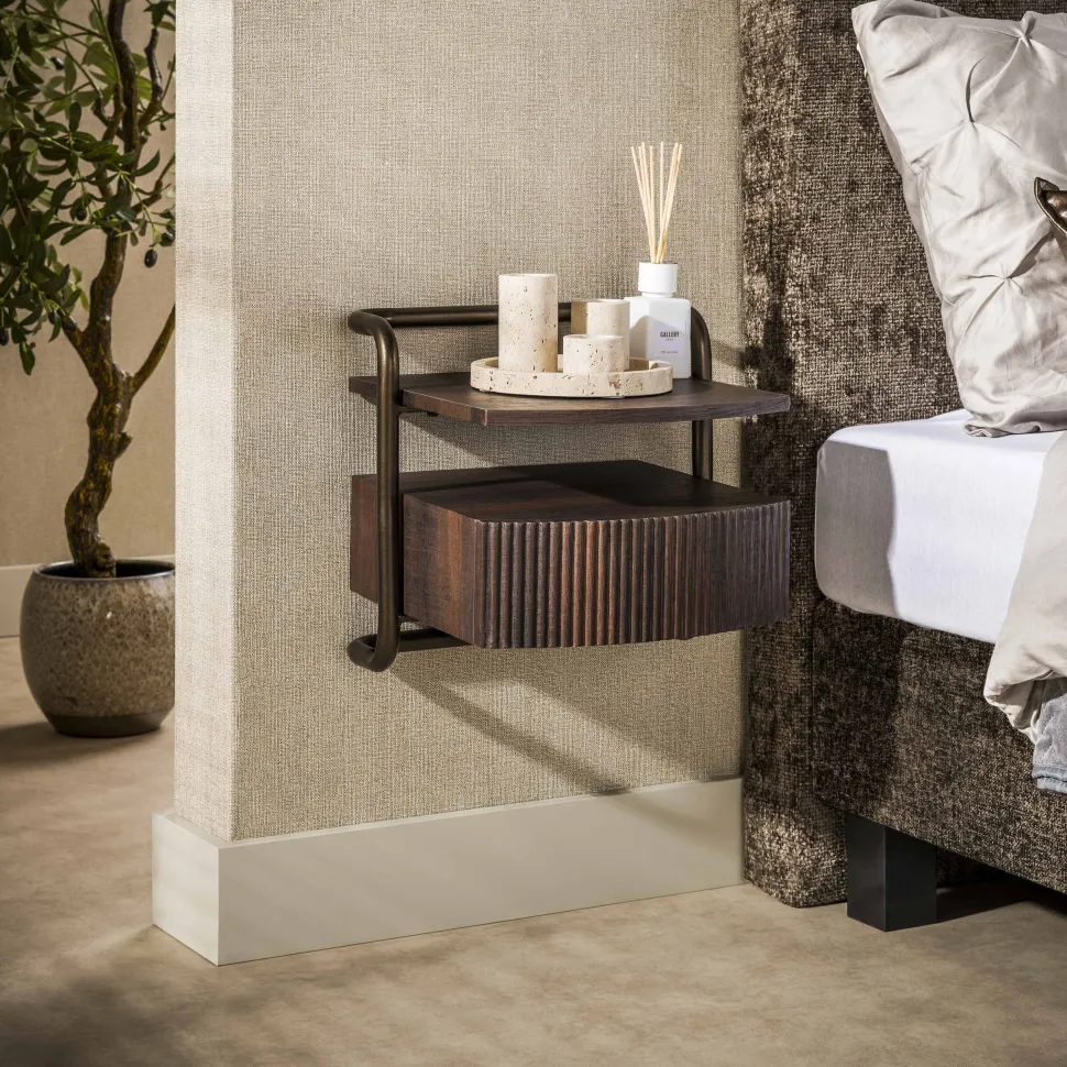 Zwevend Nachtkastje Lamond Eikenlook, Met 1 lade