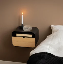 Zwevend Nachtkastje Nonny Bamboe en staal