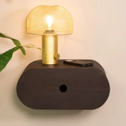 Zwevend Nachtkastje Rise Mangohout, Met 1 lade