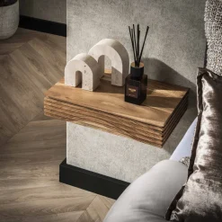 Zwevend Nachtkastje Tamia 40cm breed, Acaciahout, Set van 2 stuks