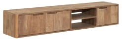 Zwevend TV-meubel Bliss Teakhout, Met deurtjes